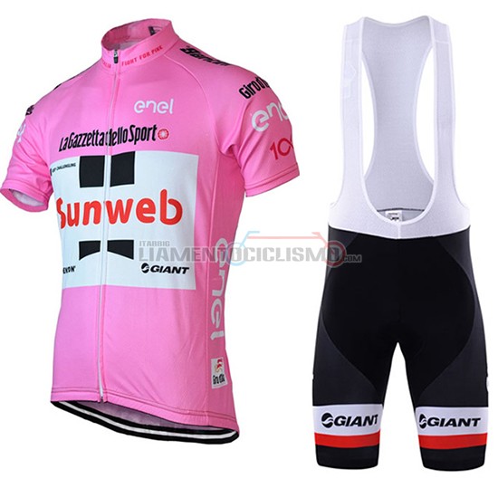 Abbigliamento Ciclis Sunweb Manica Corta 2018 Rosa e Bianco